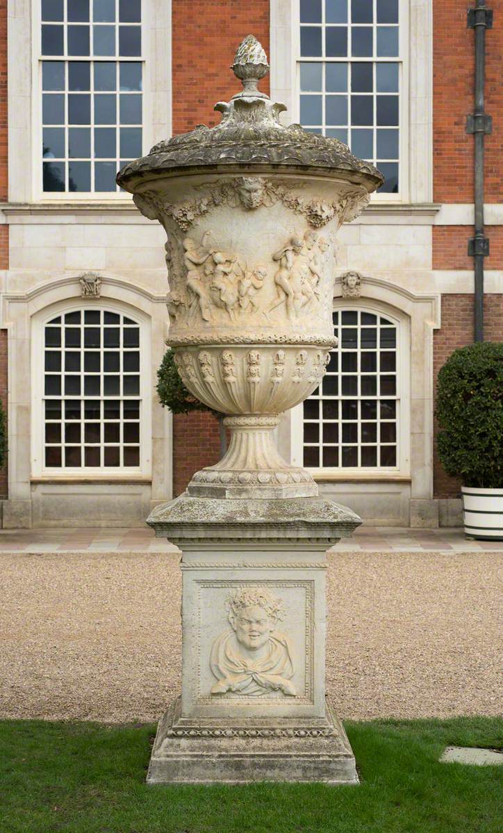 Great Urn by Pearce with Stone Pedestal