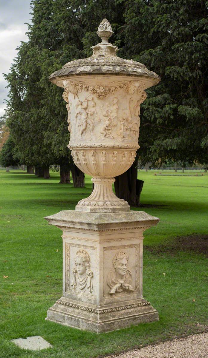 Great Urn by Pearce with Stone Pedestal