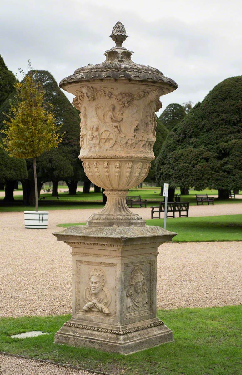 Great Urn by Pearce with Stone Pedestal