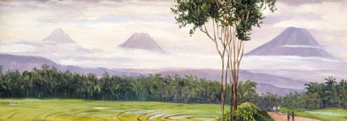 Three Volcanoes, from Tremangong, Java