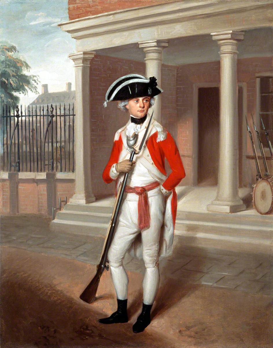 Lieutenant George Belson (1763–1855), Corps of Marines, outside the Guard Room of the Marine Barracks, Chatham