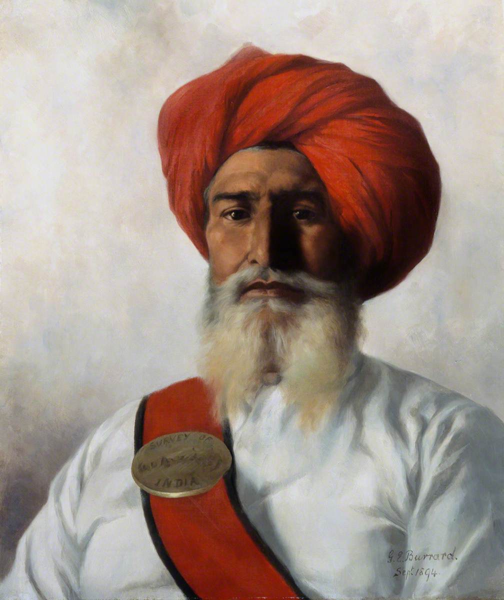 Ganda Singh, a Sikh Chaprasi (messenger) of Colonel Wilmer's Topographical No. 14 Survey Party