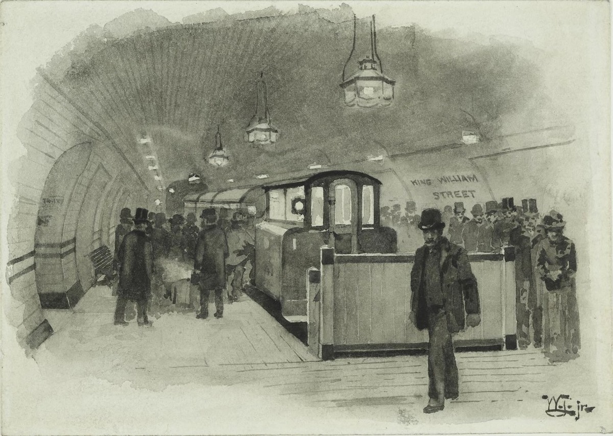 City and South London Tube Railway Original wash drawing