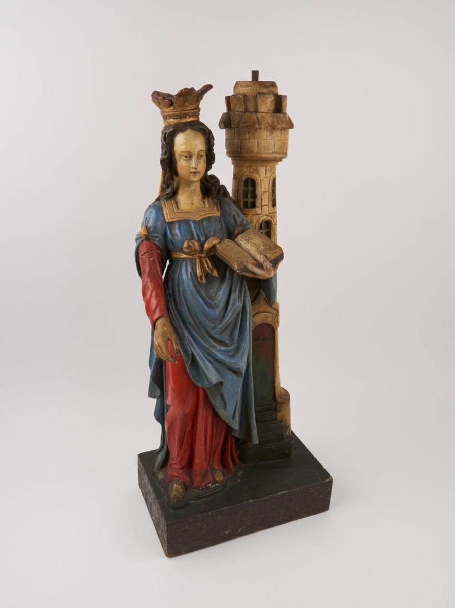 Saint Barbara Standing by a Tower