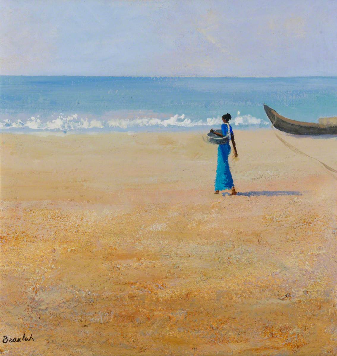 Fisherwoman in Blue (Scenes from Kerala, South India)