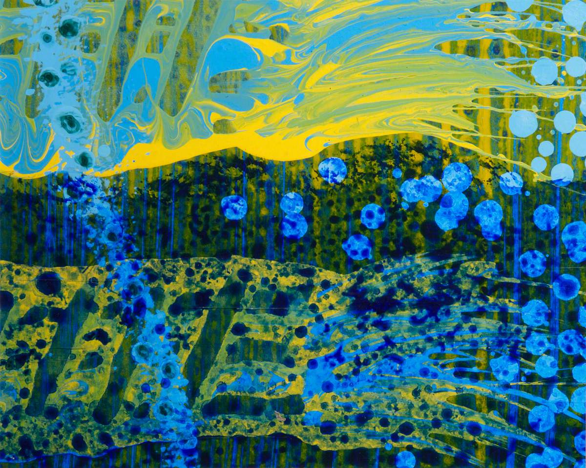 Blue and Yellow Abstract