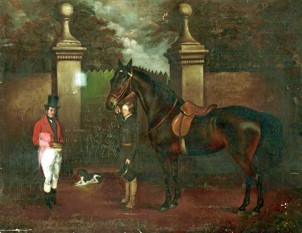 Gentleman with a Horse and a Groom