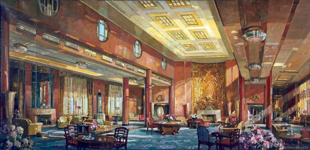 First Class Lounge of the 'Queen Mary'
