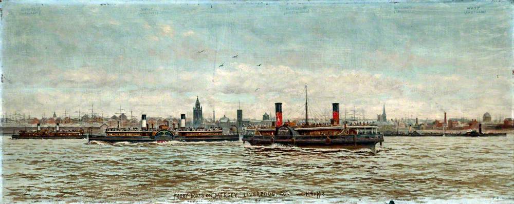 Ferry Boats on the River Mersey, 1890 | Art UK