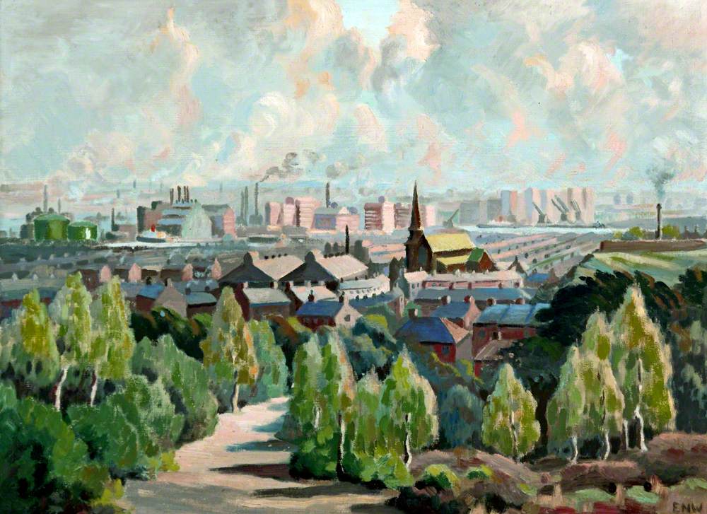 View from Bidston Hill, Birkenhead, Wirral Art UK