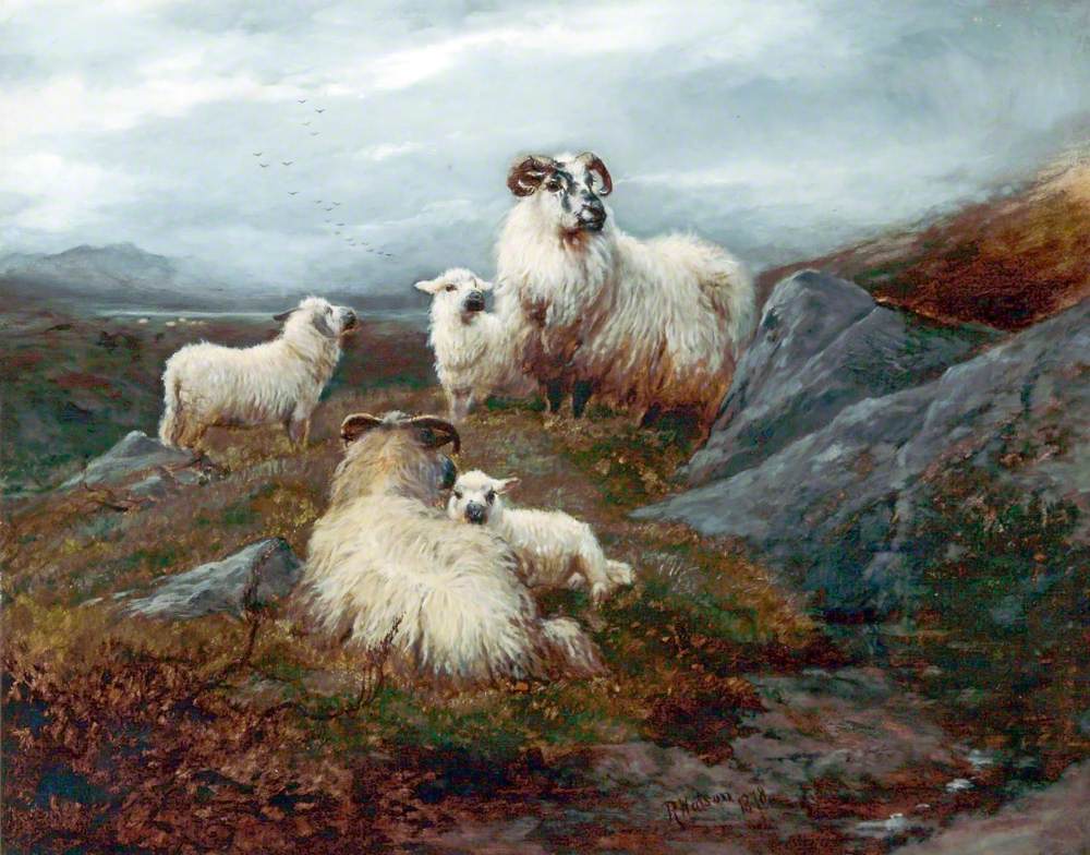 Five Sheep in a Landscape