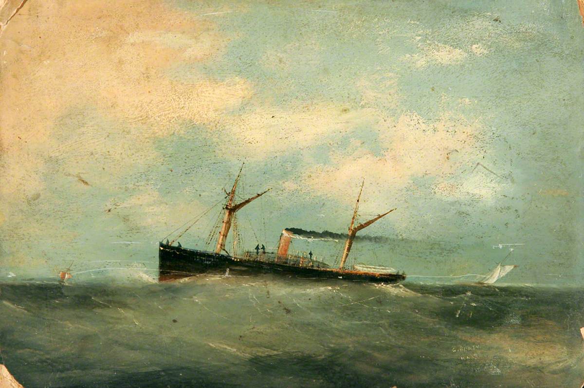 Steamer in Rough Sea