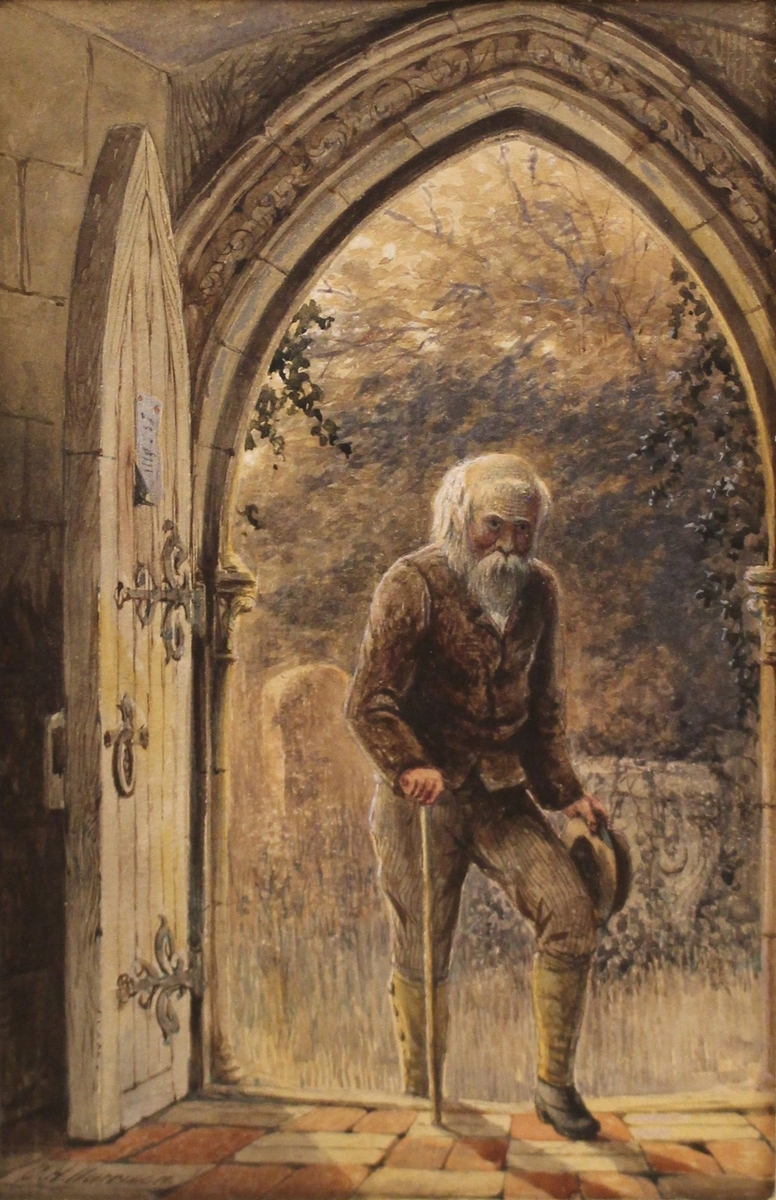 Old Man in Church Porch | Art UK