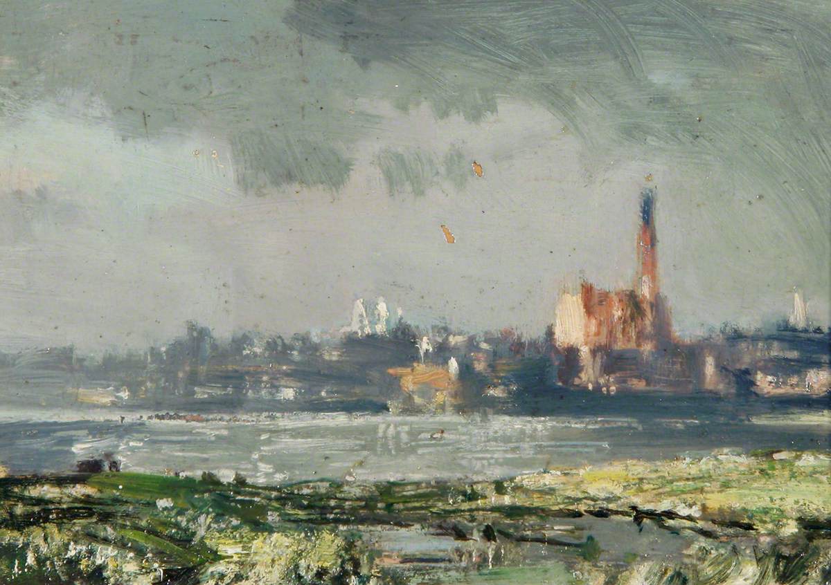 Sketch of King's Lynn over the Harbour, Norfolk