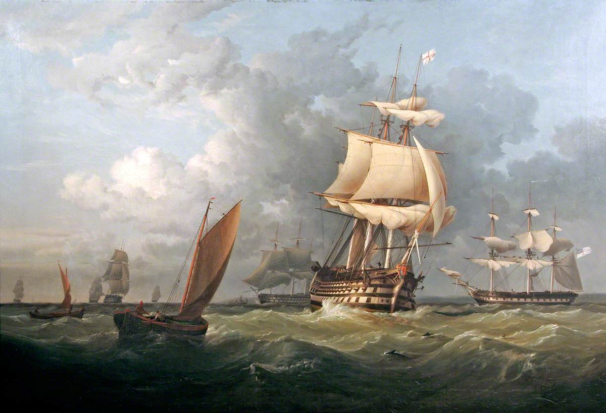 HMS 'Victory' Entering Portsmouth, 1844