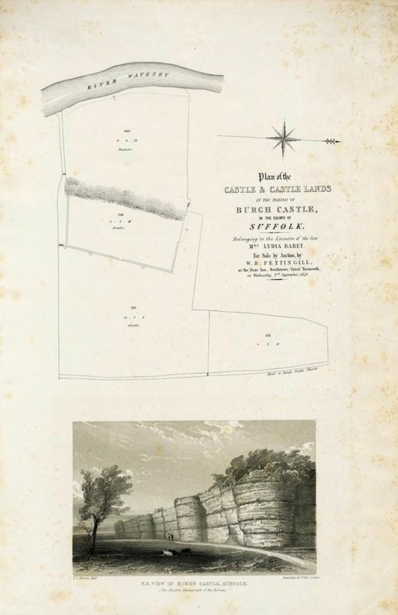 N E View of Burgh Castle, Suffolk