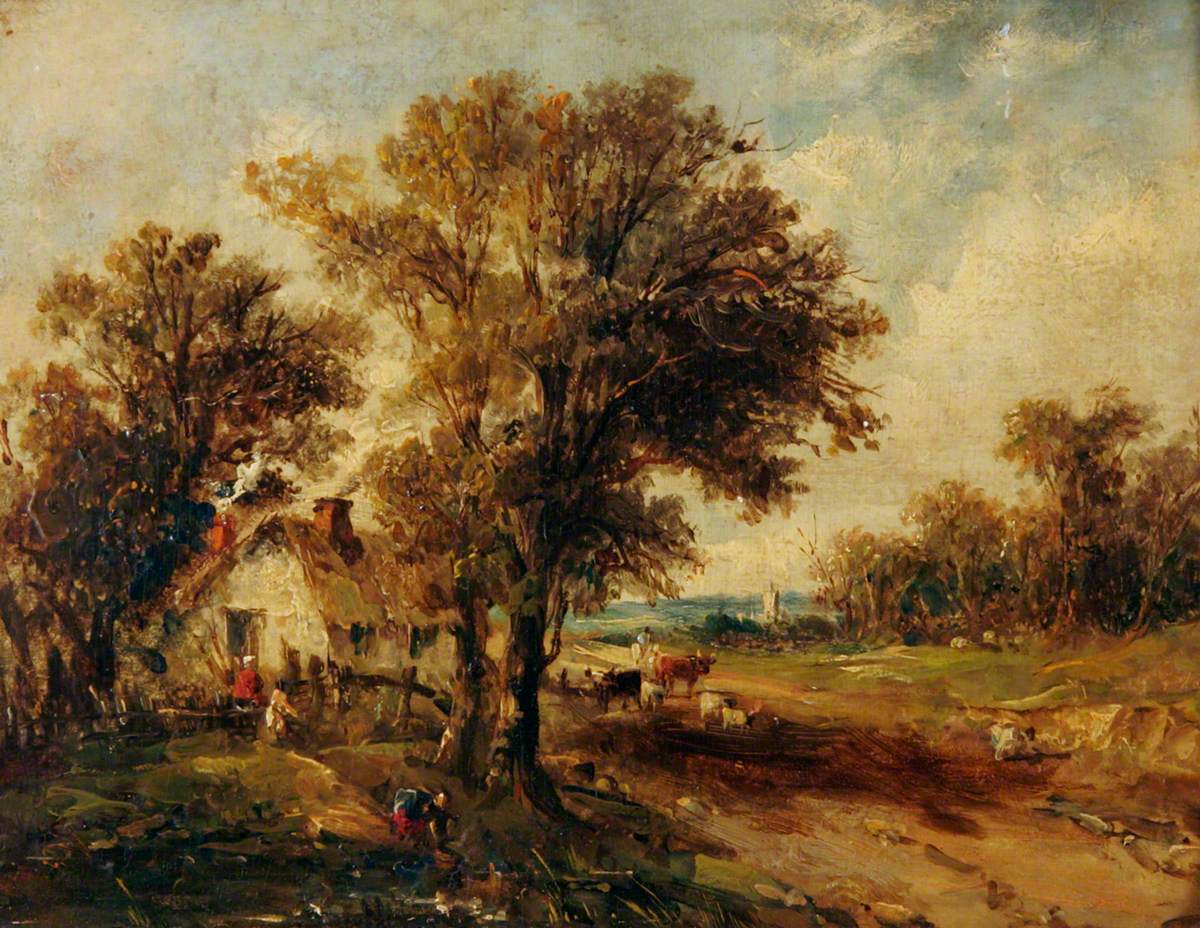 A Farmstead with Cattle