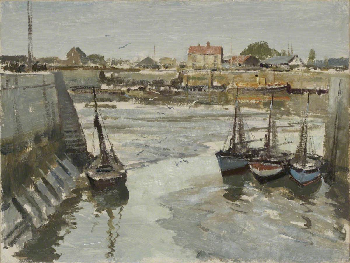 Fishing Boats on the Mud, Honfleur, France