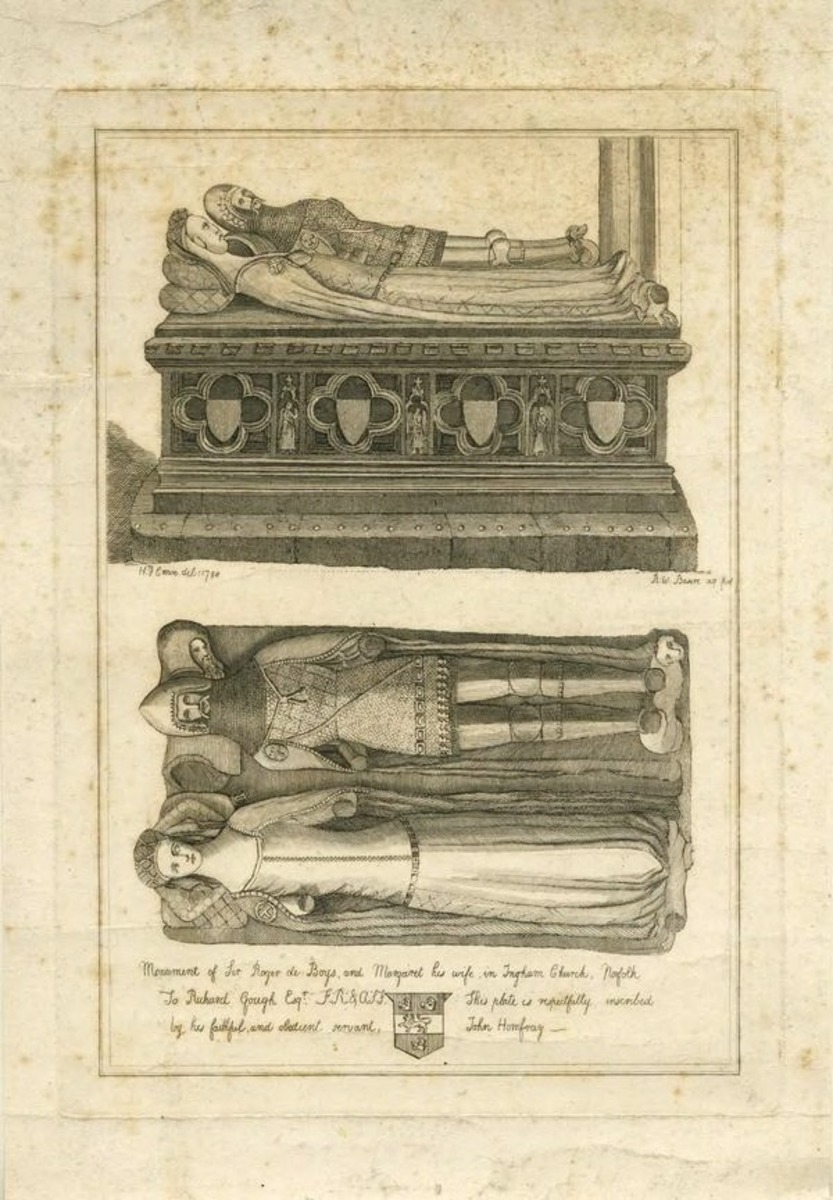 Monument of Sir Roger Boys, and Margaret his wife, in Ingham Church, Norfolk