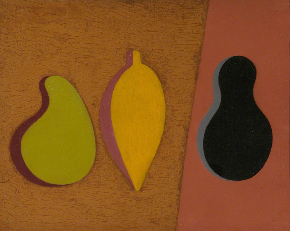 Three Forms on Pink and Brown