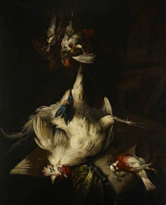 Still Life with White Cockerel and Dead Game
