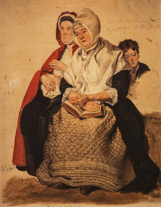 Two Women and a Boy (Study for 'The Covenanters Preaching')