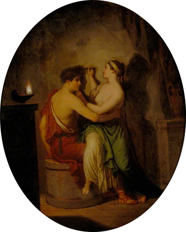 David Allan, The Origin of Painting (The Maid of Corinth), 1775, National Galleries of Scotland, Edinburgh, Scotland. Museum’s website.