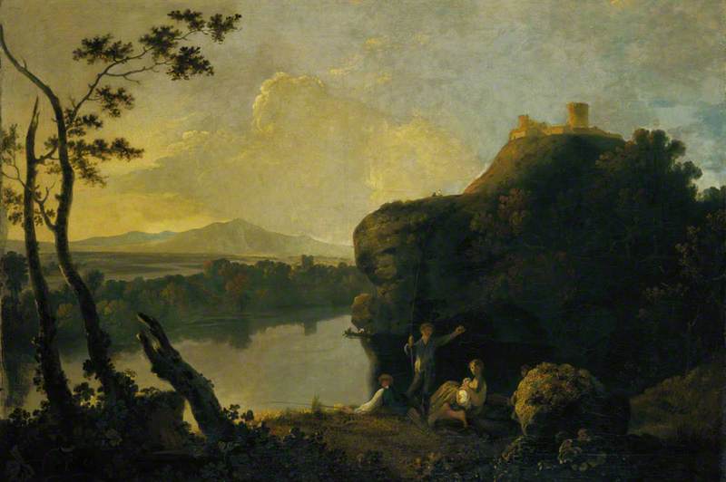A River Scene with a Castle and Figures