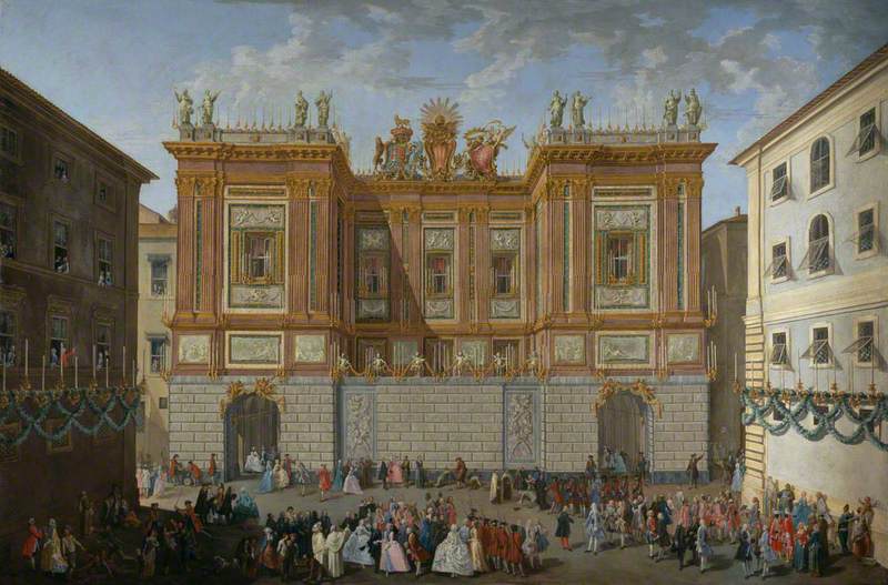 Prince James Receiving his Son, Prince Henry, in Front of the Palazzo del Re