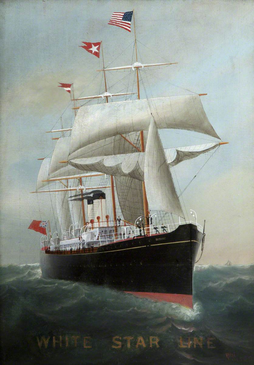 'Britannic', Passenger Ship Built by Harland & Wolff Ltd, for the Oceanic Steam Navigation Company (No. 83, Launched 3 February 1874, Completed 6 June 1874)