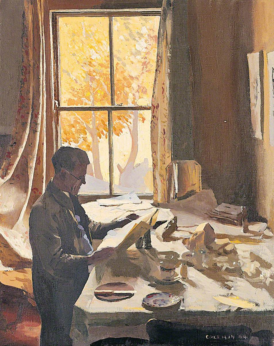 Interior with a Man at Breakfast Table