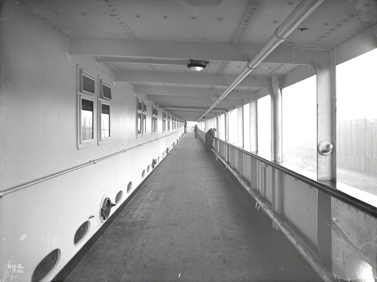 View along first class lower promenade deck