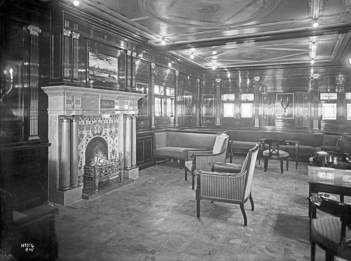 First class drawing room, including fireplace and grand piano