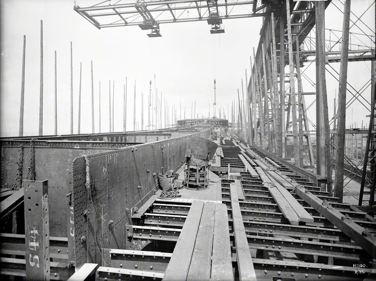 Upper deck view forward from after end of starboard coaming, over deck ...