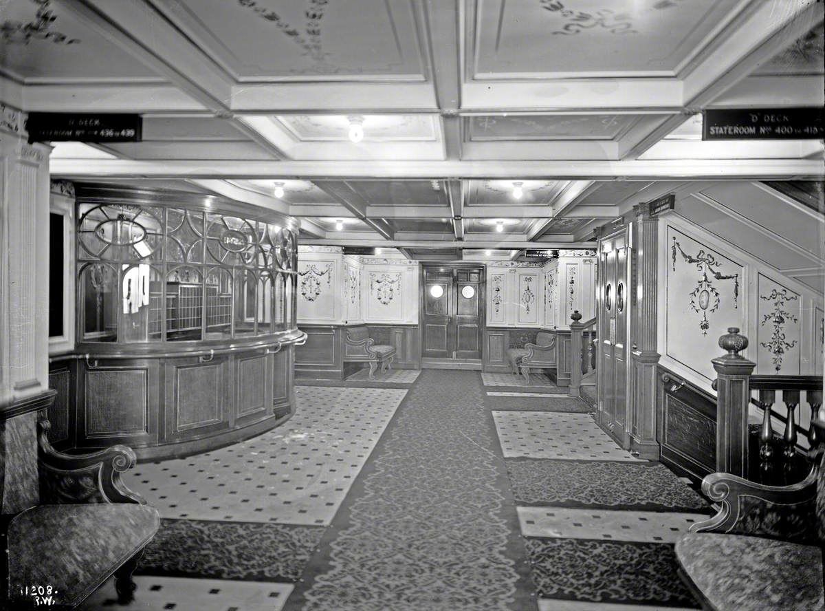 First class entrance hall, including enquiries office and staircase