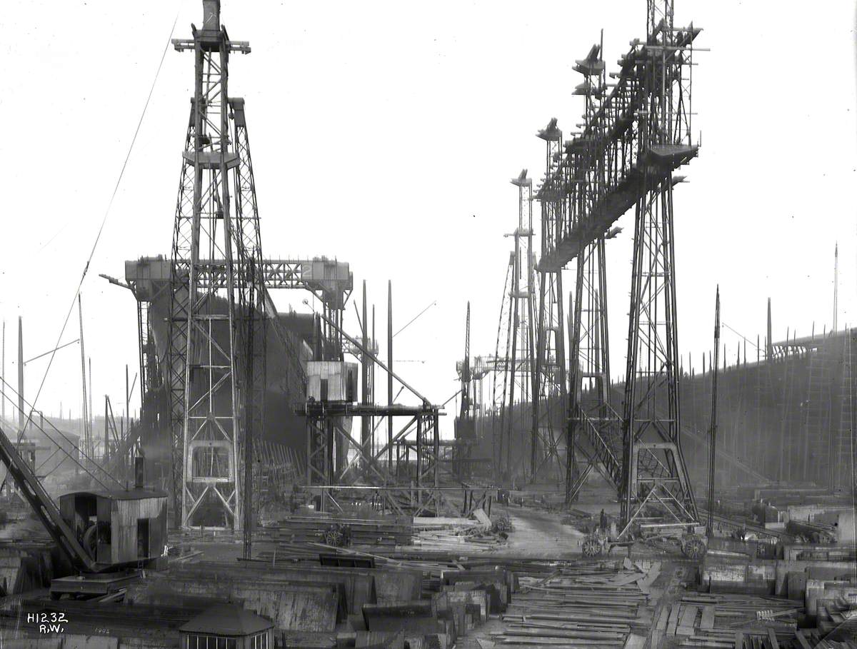 Reconstruction of North Yard slips 2 and 3 and erection of Arrol gantry for building 'Olympic' (400) and 'Titanic' (401)