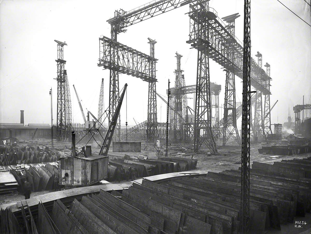 Reconstruction of North Yard slips 2 and 3 and erection of Arrol gantry for building 'Olympic' (400) and 'Titanic' (401)