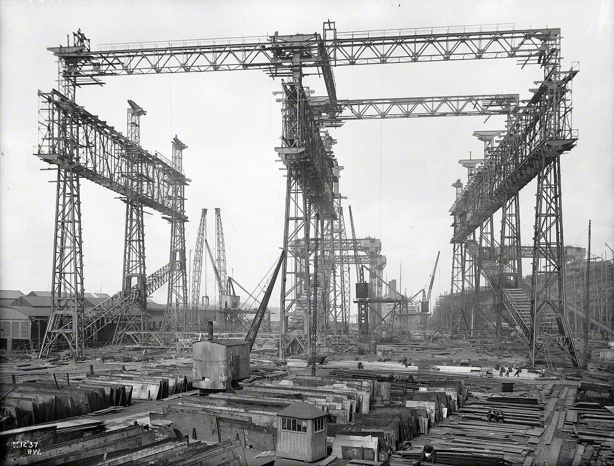 Reconstruction of North Yard slips 2 and 3 and erection of Arrol gantry for building 'Olympic' (400) and 'Titanic' (401)