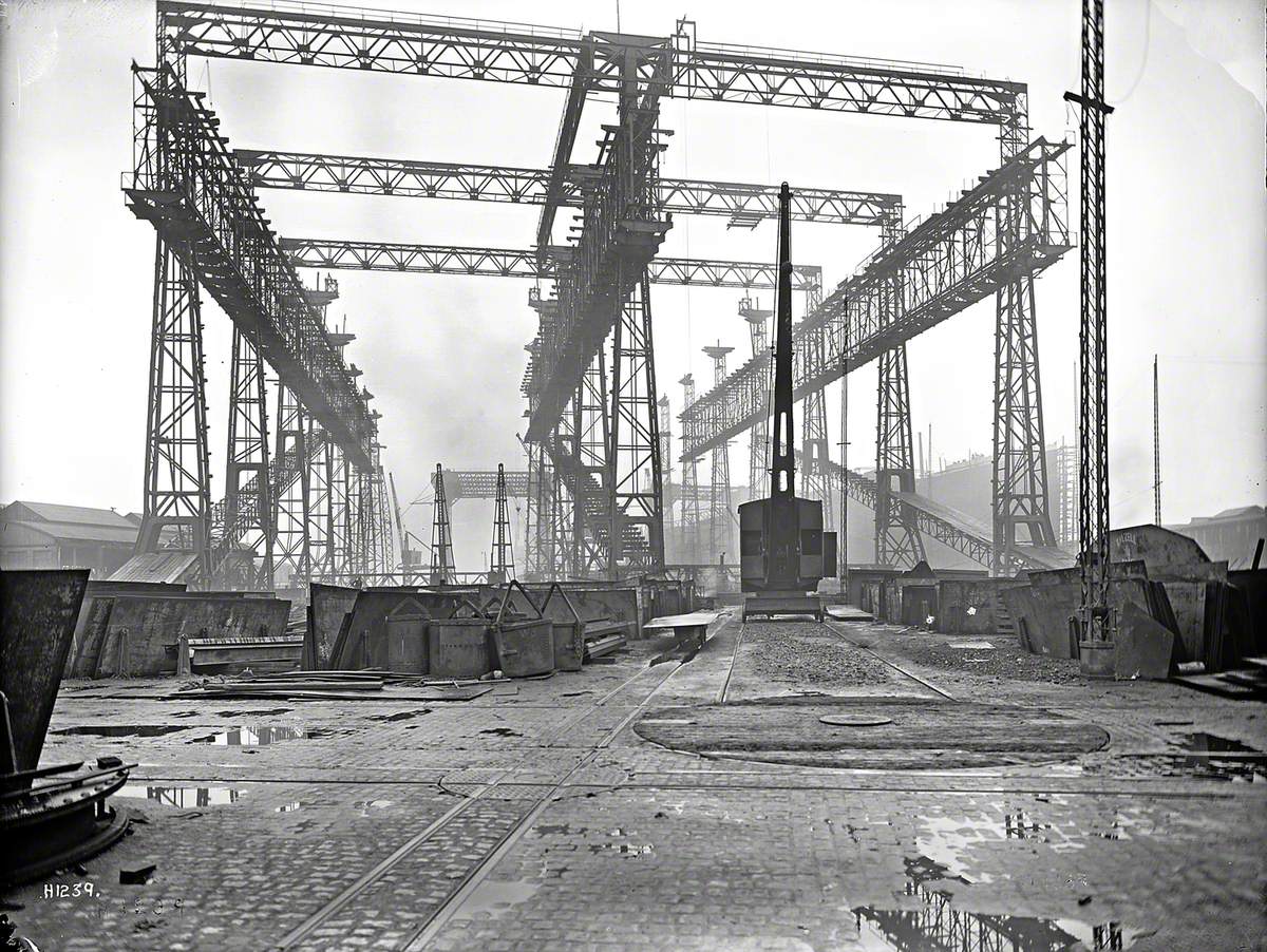 Reconstruction of North Yard slips 2 and 3 and erection of Arrol gantry for building 'Olympic' (400) and 'Titanic' (401)