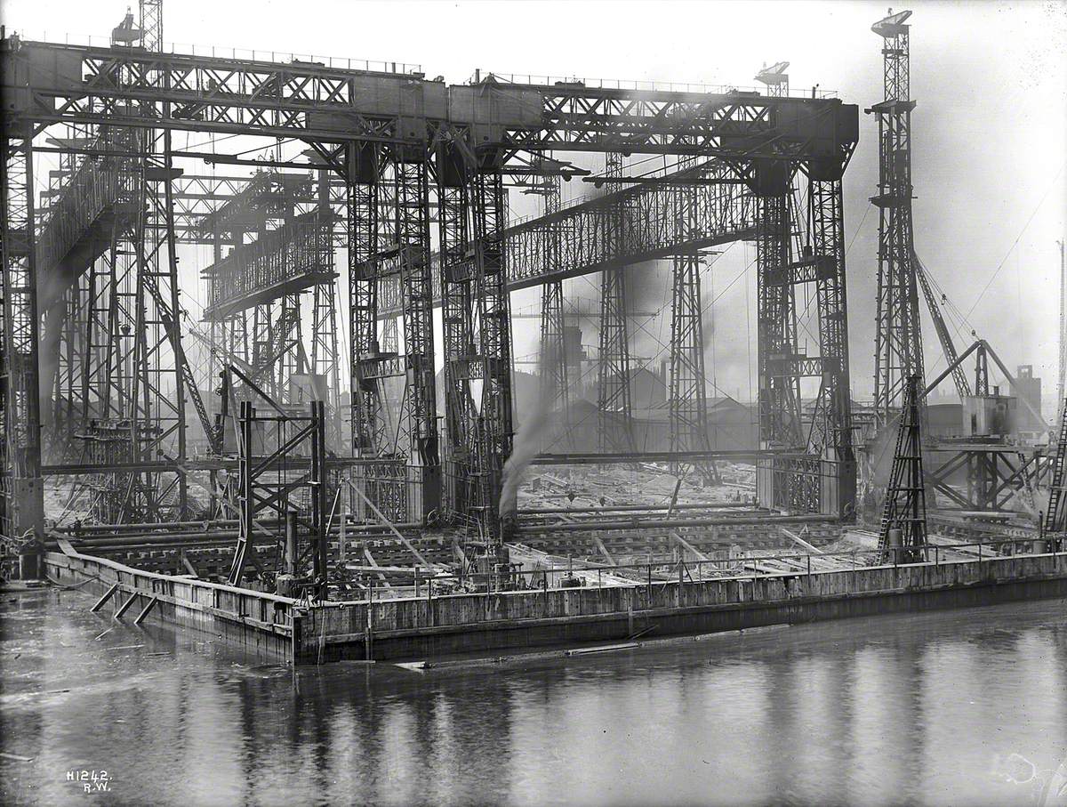 Reconstruction of North Yard slips 2 and 3 and erection of Arrol gantry for building 'Olympic' (400) and 'Titanic' (401)