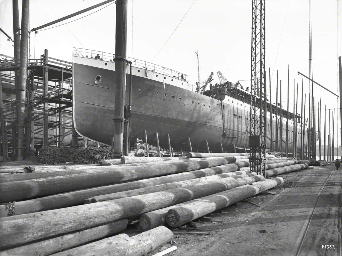 Port bow 3/4 profile on slip prior to launch