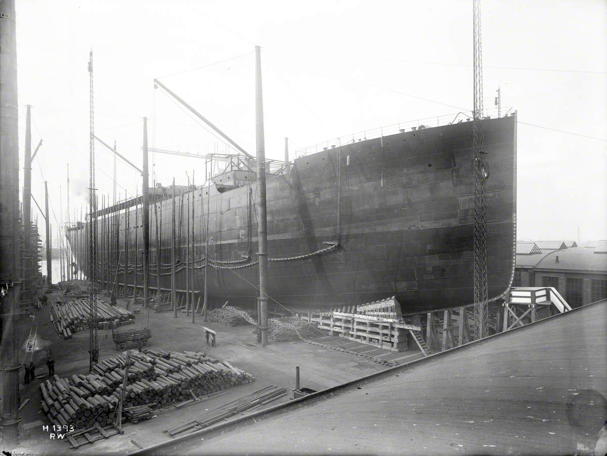 Starboard bow view on slip prior to launch