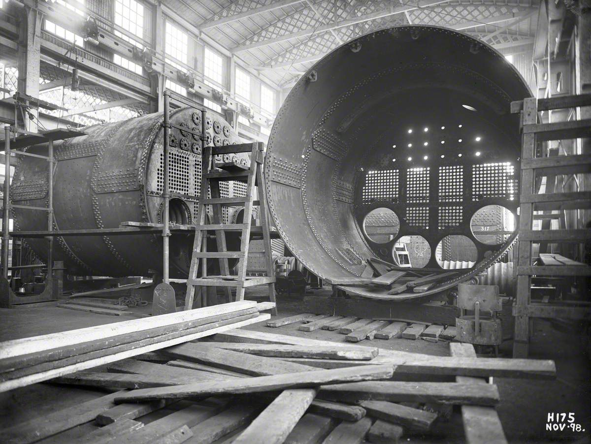 Internal view of boiler shell