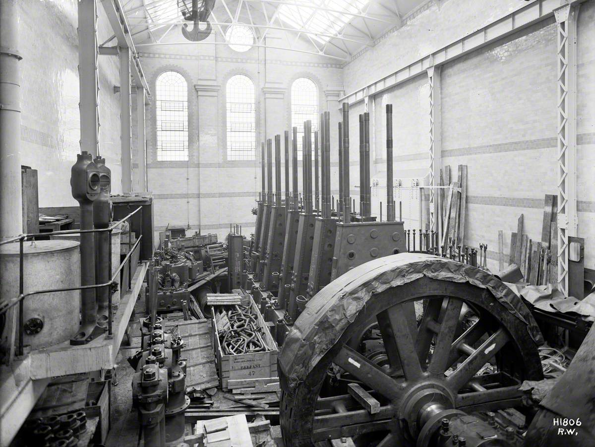 Erection of Sulzer diesel engine in generating station