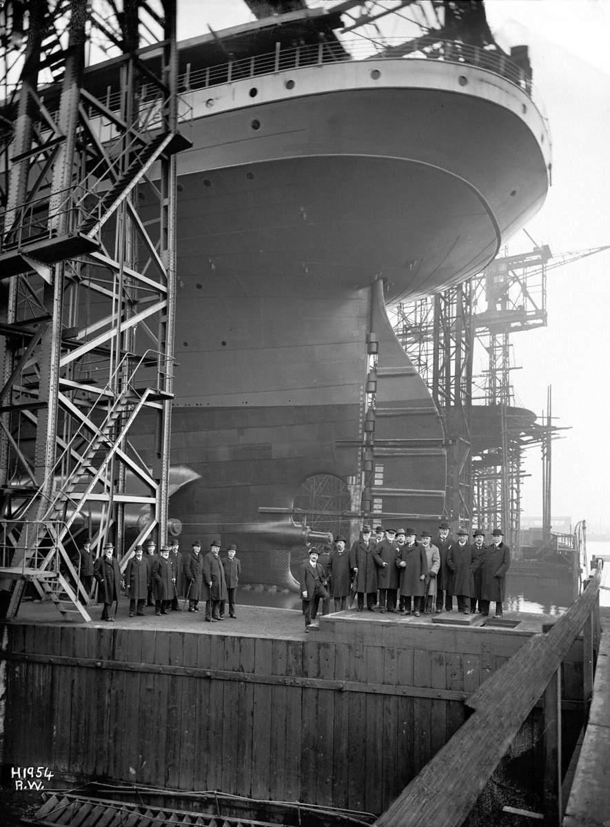 Stern view with Lord Pirrie and large group of Belfast Harbour commissioners