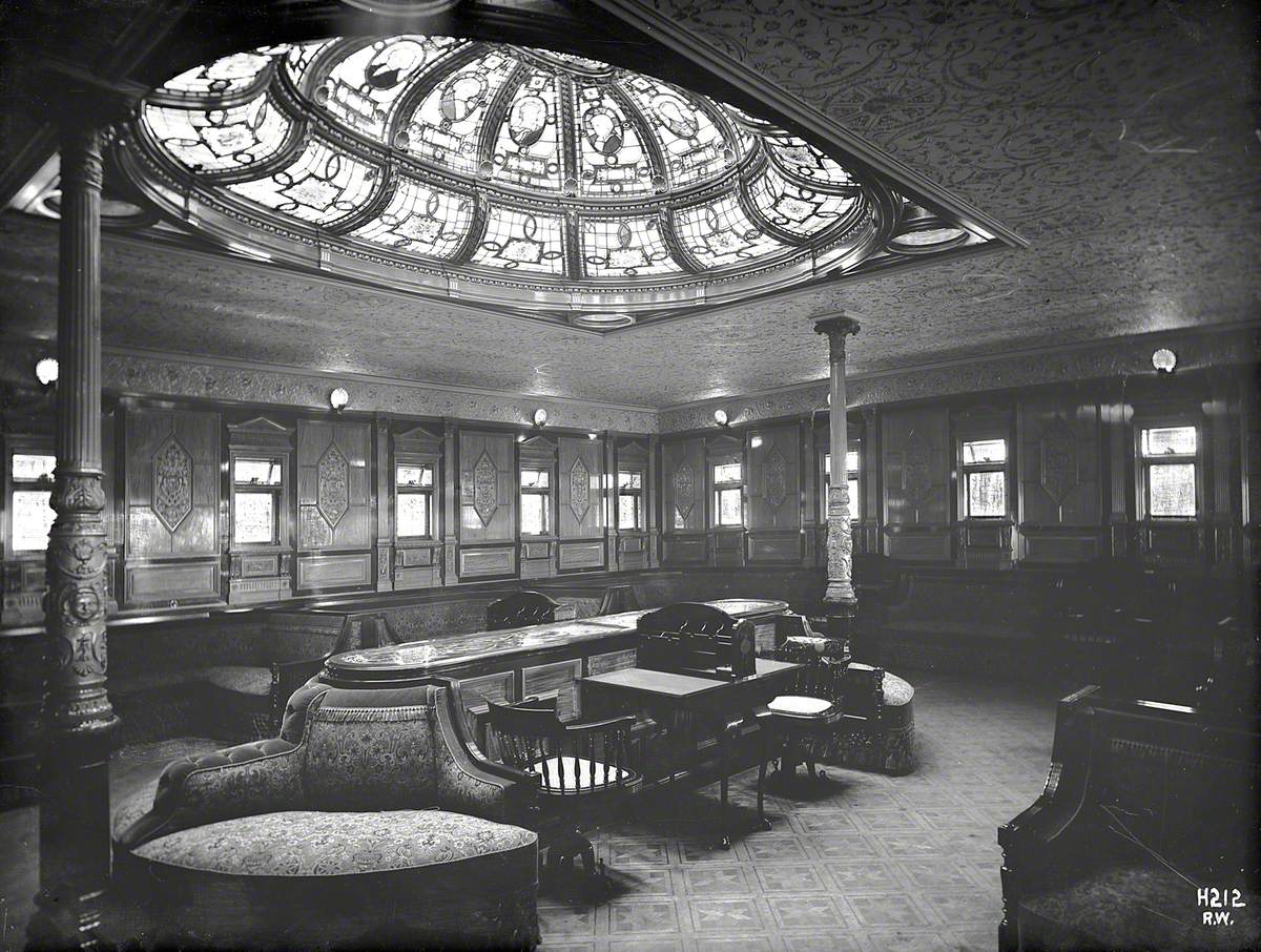 First class library with ceiling dome