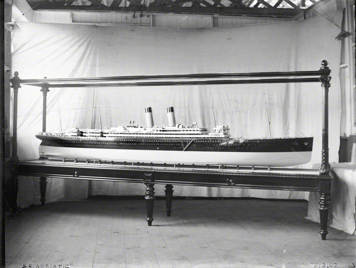 Starboard profile of cased builder's model