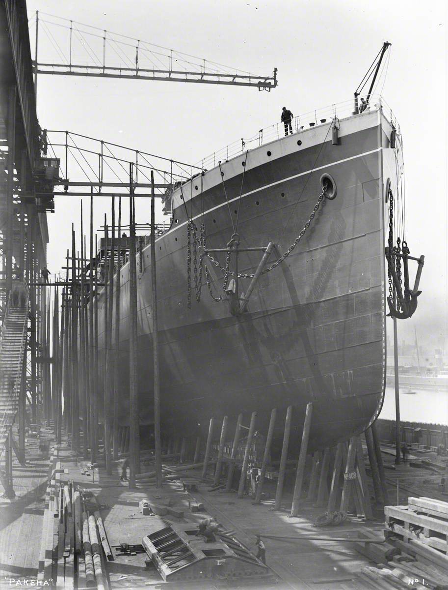 Starboard bow view on slip prior to launch