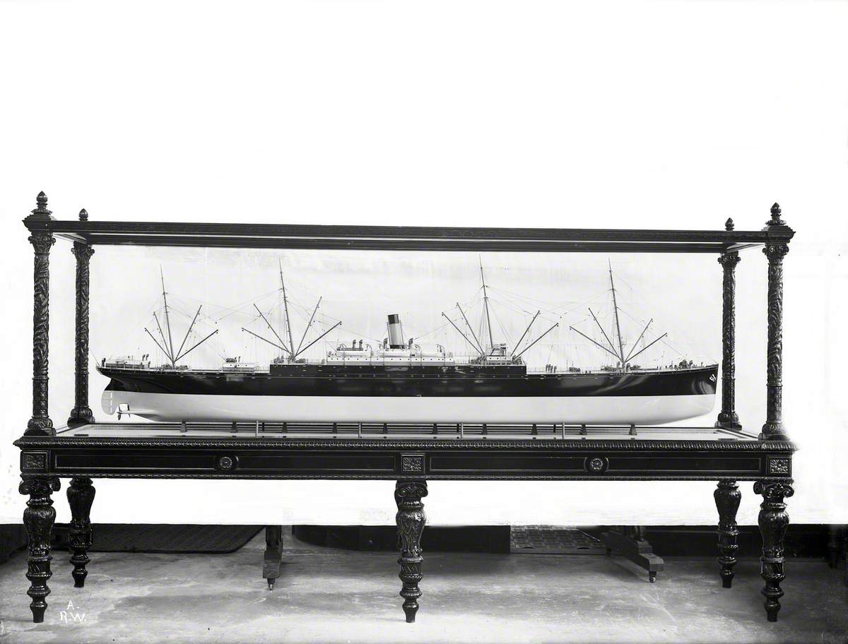 Starboard profile of cased builder's model