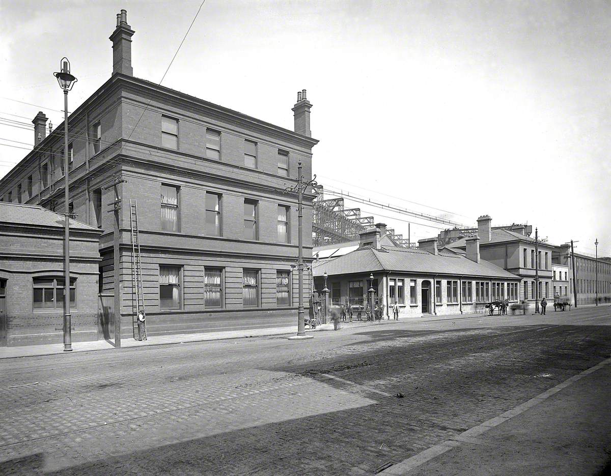 Two views of main offices, Queen's Road